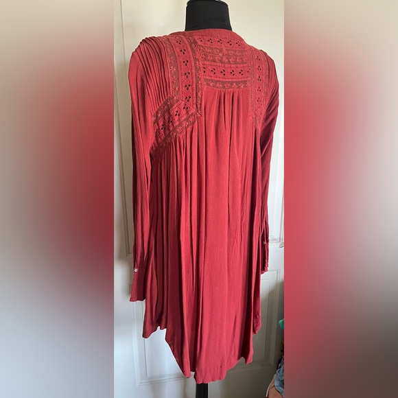 Free people deep brick red dress and slip. Size extra small. - Picture 3 of 7